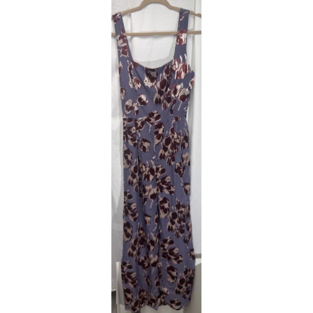 NWT Anthropologie Moulinette Soeurs‎ Purple Jumpsuit Size 6 Velvet Burnout